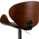 Walnut |#| Walnut Bentwood Adjustable Height Barstool with Curved Back and Black Vinyl Seat