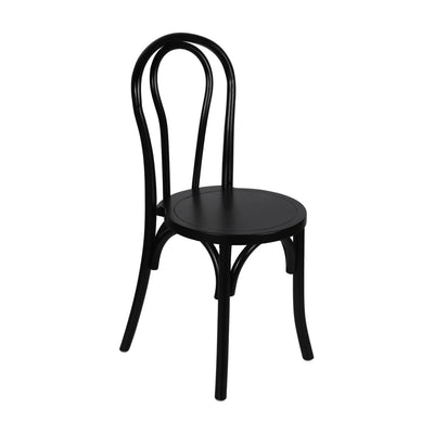 Commercial Solid Wood Stackable Dining Chair with Fixed Floor Glides - View 1