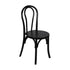Black |#| Thonet Solid Wood Stackable Dining Chair with Fixed Floor Glides in Black