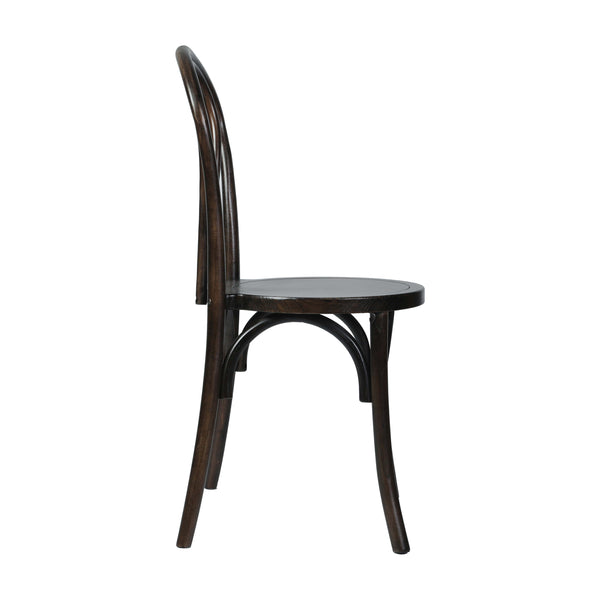 Early American Wood |#| Thonet Solid Wood Stackable Dining Chair with Fixed Floor Glides in EA.