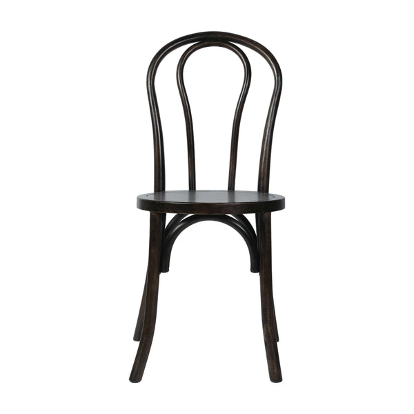 Early American Wood |#| Thonet Solid Wood Stackable Dining Chair with Fixed Floor Glides in EA.