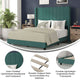 Emerald Velvet,Full |#| Full Size Upholstered Platform Bed with Wingback Headboard - Emerald Velvet