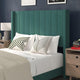 Emerald Velvet,Full |#| Full Size Upholstered Platform Bed with Wingback Headboard - Emerald Velvet