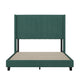 Emerald Velvet,Full |#| Full Size Upholstered Platform Bed with Wingback Headboard - Emerald Velvet