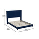 Navy Velvet,Queen |#| Queen Size Upholstered Platform Bed with Wingback Headboard - Navy Velvet