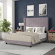 Gray Velvet,Full |#| Full Size Upholstered Platform Bed with Wingback Headboard - Gray Velvet