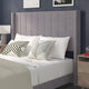 Gray Velvet,Queen |#| Queen Size Upholstered Platform Bed with Wingback Headboard - Gray Velvet