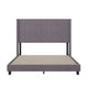 Gray Velvet,Queen |#| Queen Size Upholstered Platform Bed with Wingback Headboard - Gray Velvet