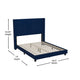 Navy Velvet,Full |#| Full Size Upholstered Platform Bed with Wingback Headboard - Navy Velvet