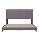 Gray Velvet,King |#| King Size Upholstered Platform Bed with Wingback Headboard - Gray Velvet