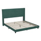 Emerald Velvet,King |#| King Size Upholstered Platform Bed with Wingback Headboard - Emerald Velvet