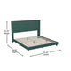 Emerald Velvet,King |#| King Size Upholstered Platform Bed with Wingback Headboard - Emerald Velvet