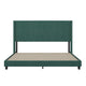 Emerald Velvet,King |#| King Size Upholstered Platform Bed with Wingback Headboard - Emerald Velvet