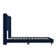 Navy Velvet,King |#| King Size Upholstered Platform Bed with Wingback Headboard - Navy Velvet
