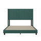 Emerald Velvet,Queen |#| Queen Size Upholstered Platform Bed with Wingback Headboard - Emerald Velvet