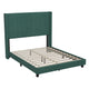 Emerald Velvet,Full |#| Full Size Upholstered Platform Bed with Wingback Headboard - Emerald Velvet