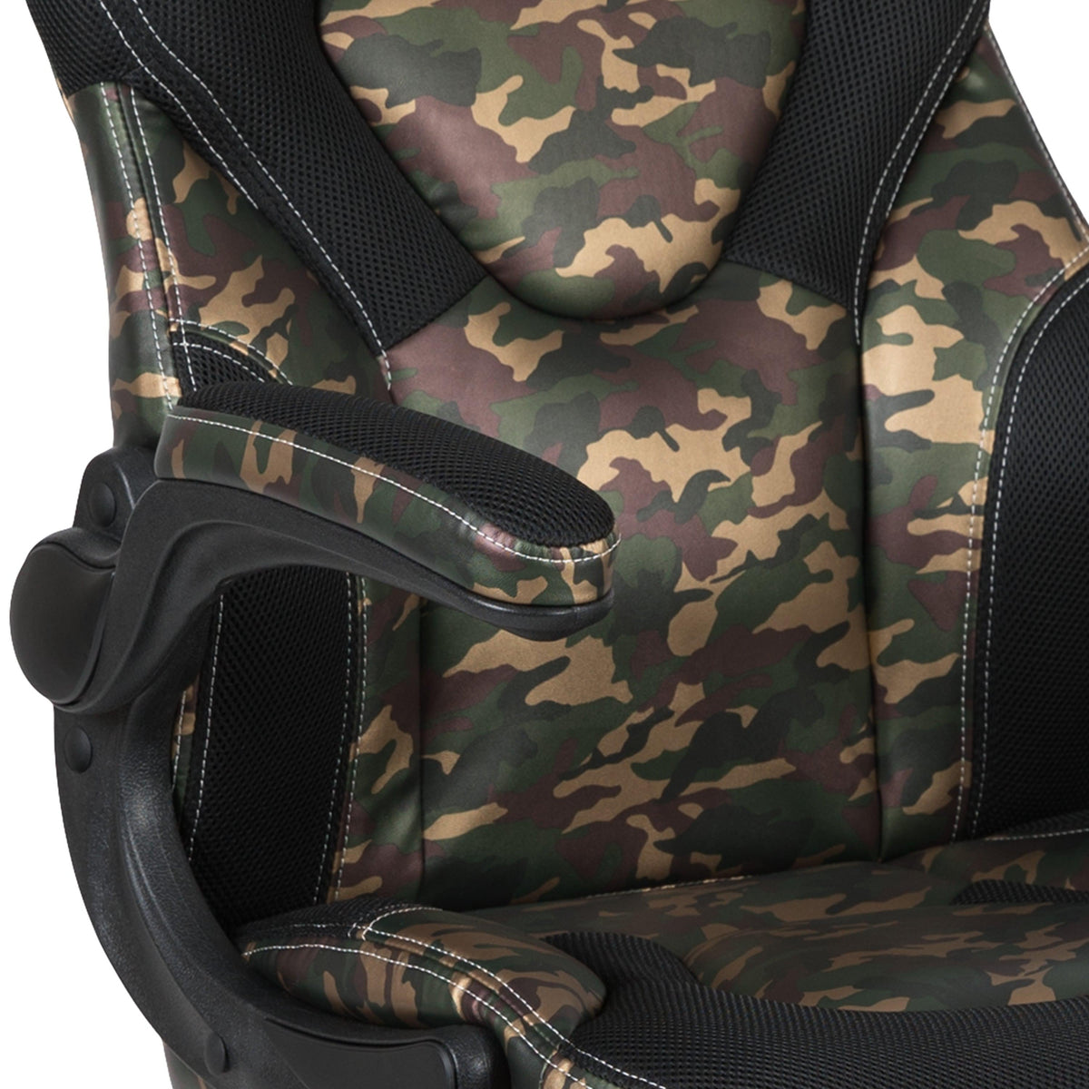 Camouflage |#| Ergonomic Camo and Black Computer Gaming Chair with Padded Flip-Up Arms