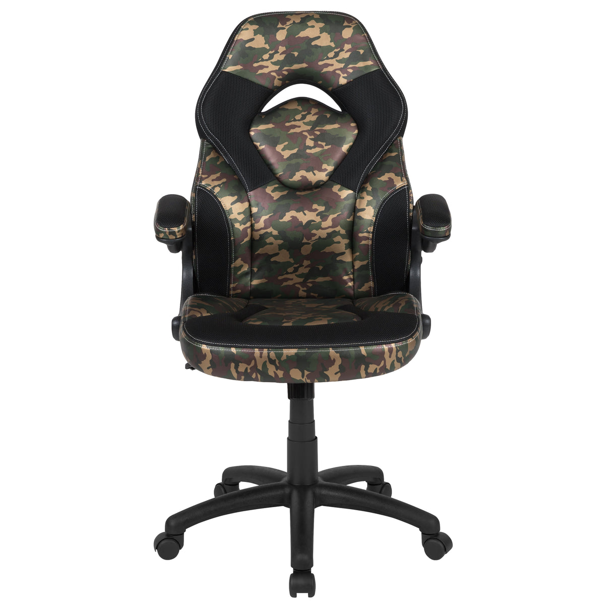 Camouflage |#| Ergonomic Camo and Black Computer Gaming Chair with Padded Flip-Up Arms