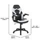 White |#| Ergonomic White and Black Computer Gaming Chair with Padded Flip-Up Arms