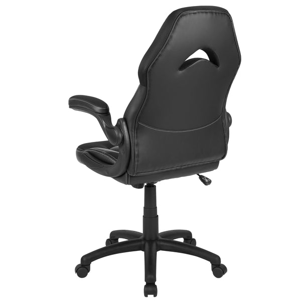 Black |#| Ergonomic Black Computer Gaming Chair with Padded Flip-Up Arms
