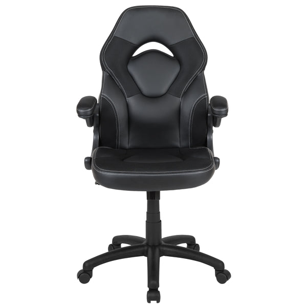 Black |#| Ergonomic Black Computer Gaming Chair with Padded Flip-Up Arms