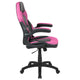 Pink |#| Ergonomic Pink and Black Computer Gaming Chair with Padded Flip-Up Arms