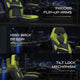 Neon Green |#| Ergonomic Neon Green and Black Computer Gaming Chair with Padded Flip-Up Arms