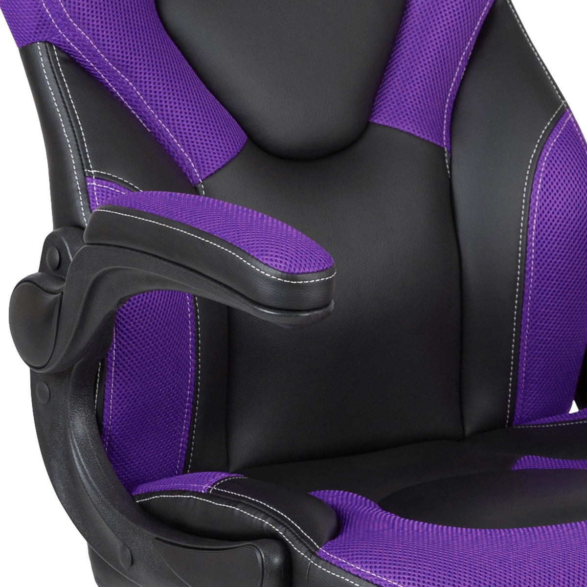 Purple |#| Ergonomic Purple and Black Computer Gaming Chair with Padded Flip-Up Arms