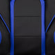 Black with Blue Trim |#| Fully Reclining Gaming Chair with Slideout Footrest, Lumbar Massage-Black/Blue