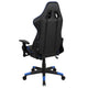 Blue |#| Reclining 360° Swivel Gamers Chair-Black & Blue Faux Leather - Adjustable Arms