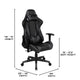 Gray |#| Reclining 360° Swivel Gamers Chair-Black & Gray Faux Leather - Adjustable Arms