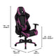 Purple |#| Reclining 360° Swivel Gamers Chair-Black & Purple Faux Leather - Adjustable Arms