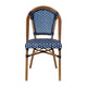 Navy & White/Natural Frame |#| All-Weather Commercial Paris Chair with Bamboo Print Aluminum Frame-Navy/White