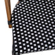 Black & White/Natural Frame |#| 2 Pack All-Weather Commercial Paris Chairs with Bamboo Print Frame-Black/White