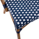 Navy & White/Natural Frame |#| 2 Pack All-Weather Commercial Paris Chairs with Bamboo Print Frame-Navy/White