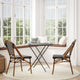 Black & White/Natural Frame |#| 2 Pack All-Weather Commercial Paris Chairs with Bamboo Print Frame-Black/White