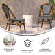 Black & White/Natural Frame |#| 2 Pack All-Weather Commercial Paris Chairs with Bamboo Print Frame-Black/White