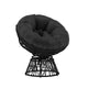 Black Cushion/Black Frame |#| Black Swivel Patio Papasan Lounge Chair with Black Cushion - Accent Chair