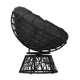 Black Cushion/Black Frame |#| Black Swivel Patio Papasan Lounge Chair with Black Cushion - Accent Chair