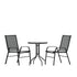 Brazos 3 Piece Outdoor Patio Dining Set - Tempered Glass Patio Table, 2 Flex Comfort Stack Chairs