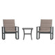 Brown |#| 3 Piece All-Weather Rocking Chairs and Glass Top Table Bistro Set - Brown/Black