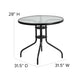 Brown |#| 5 Piece Patio Dining Set - 31.5inch Round Glass Table, 4 Brown Flex Stack Chairs