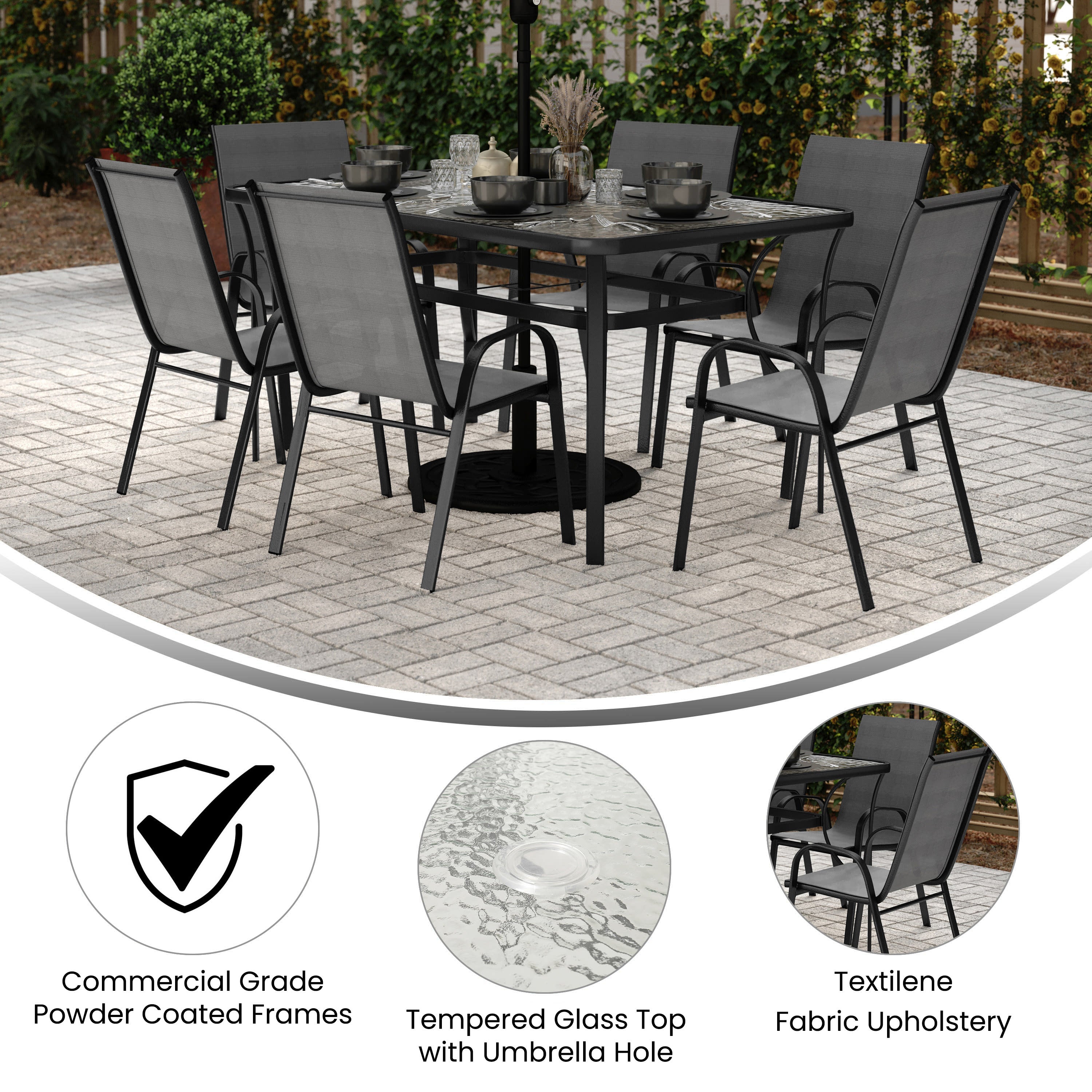 Commercial 7 Pc Dining Set TLH 94B 303C BizChair