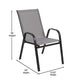 Gray |#| Commercial 7 Pc Outdoor Patio Dining Set with Glass Table and 6 Chairs - Gray