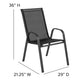 Black |#| 7 Piece Patio Dining Set - 55" Glass Patio Table, 6 Black Flex Stack Chairs