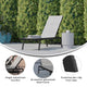 Gray |#| All-Weather Textilene Adjustable Chaise Lounge Chair - Black/Gray