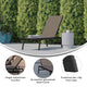 Brown |#| All-Weather Textilene Adjustable Chaise Lounge Chair - Black/Brown
