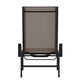 Brown |#| All-Weather Textilene Adjustable Chaise Lounge Chair with Arms - Black/Brown