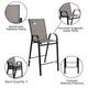 Gray |#| 3 Piece Outdoor Bar Height Set-Glass Patio Bar Table-Gray All-Weather Barstools