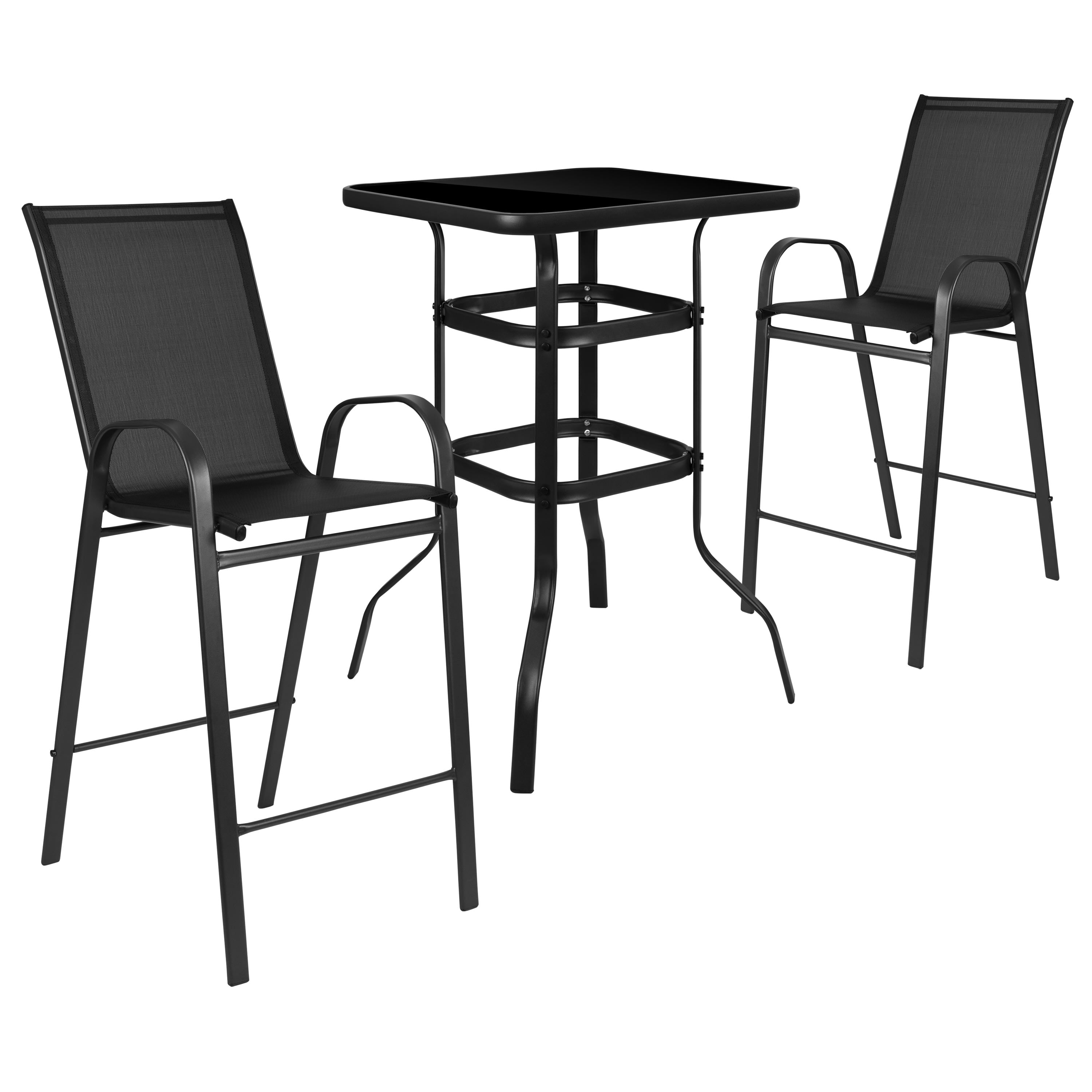Outdoor glass deals bar table